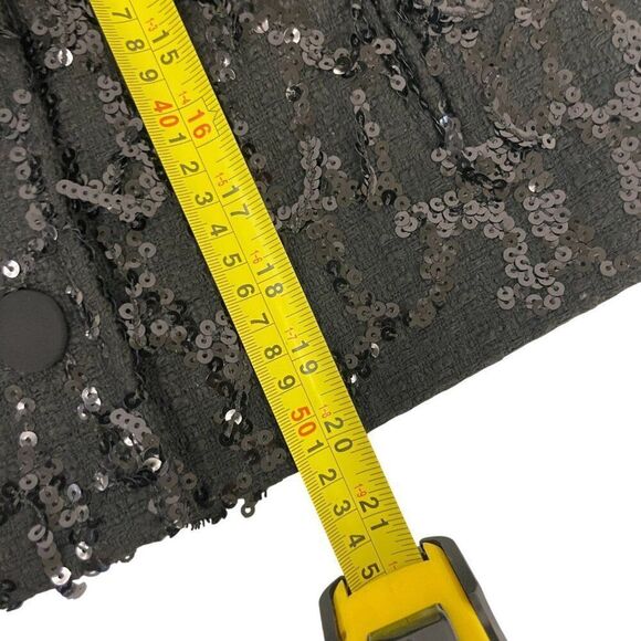 Zara Womens Sequin Blazer Jacket XS Black Fringe Textured Cropped 9659/630 NWT - Picture 16 of 16